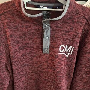 Lands' End Burgundy Henley Sweater